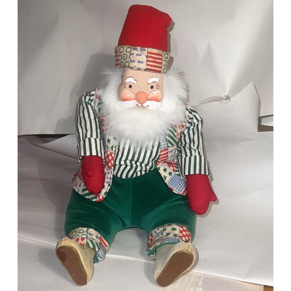 Santa Patchwork Clothes Windup Musical